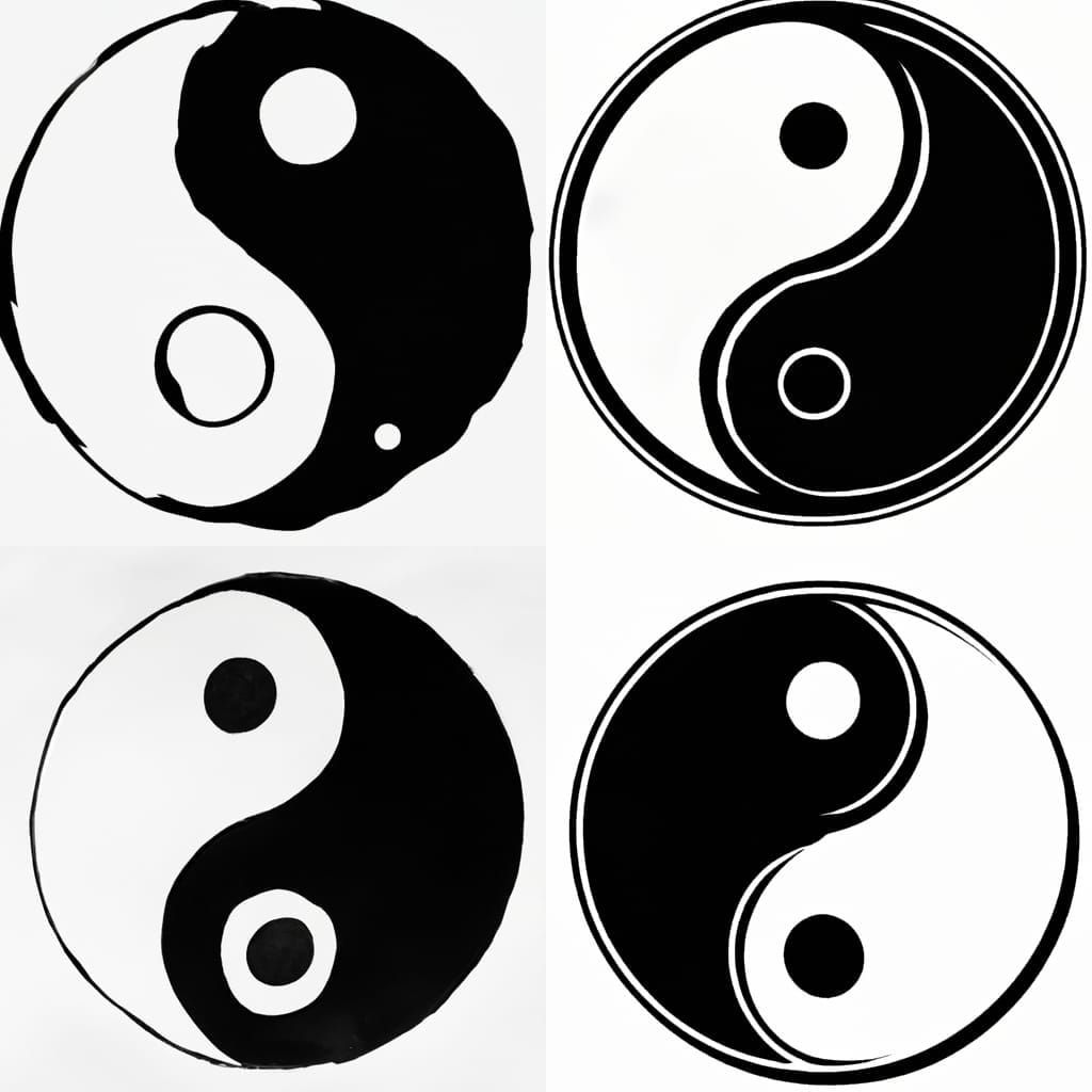 Classic Yin Yang Symbol in Black and White