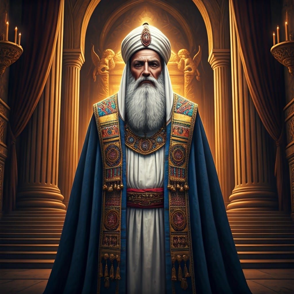 Jewish High Priest in Temple, Fantasy Concept Art