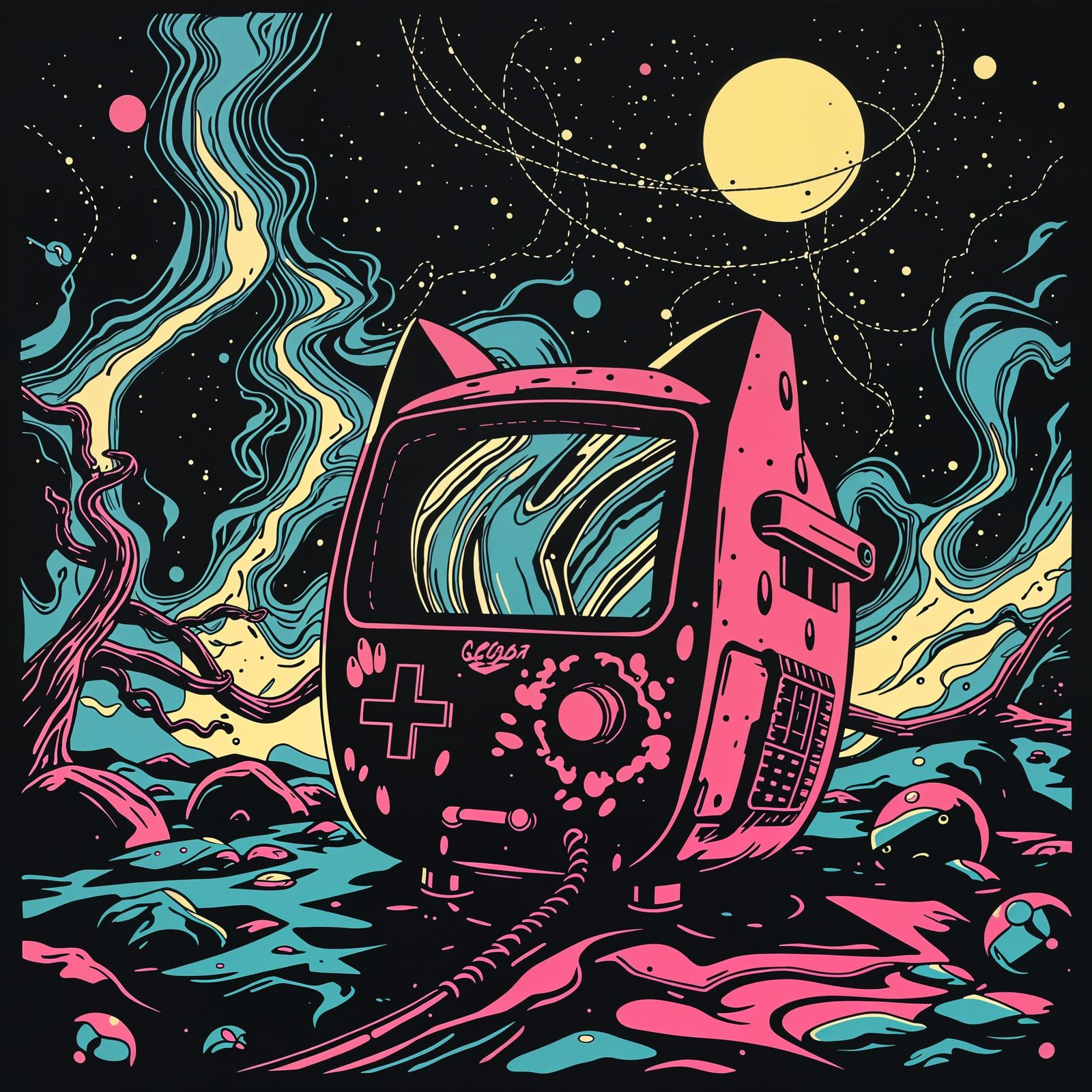 Grunge Tamagotchi Print