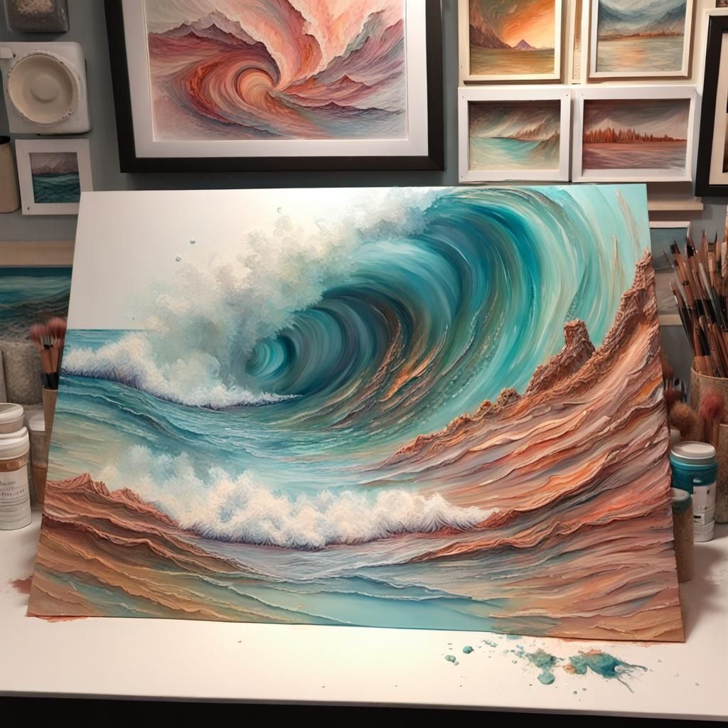 Hawaii: 3D Impasto Painting of a Quiet Morning