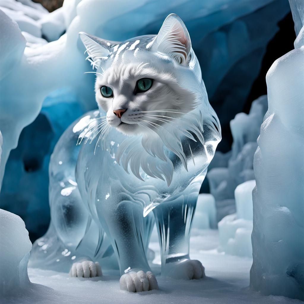 Chamonix Ice Cave with Animal Ice Sculptures