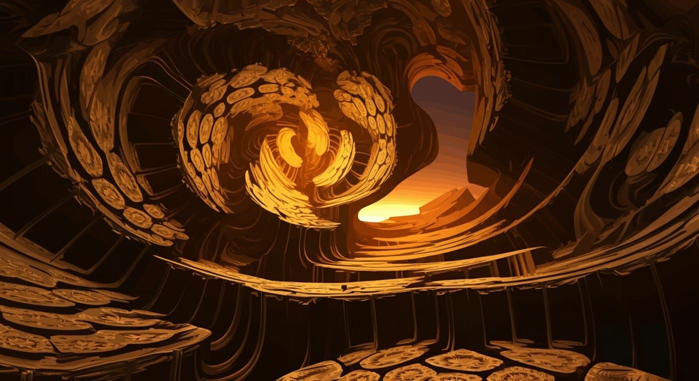 Abstract Vector Fractal with Zentangle and 3D Shading