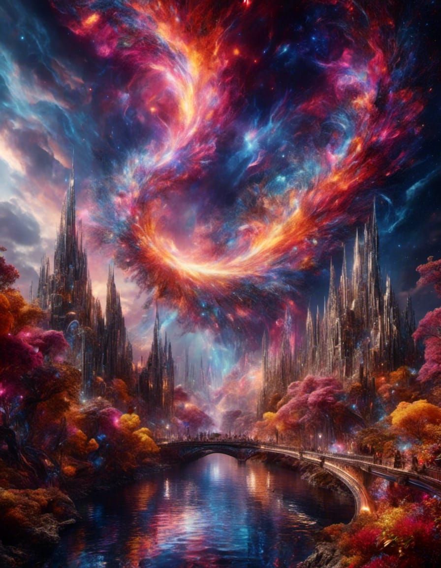 Abstract Crystal Ribbons Pattern