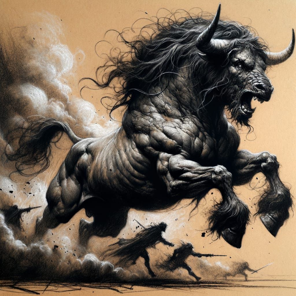 Minotaur-Centaur Charges Through Battlefield: Darkrealism Ch...
