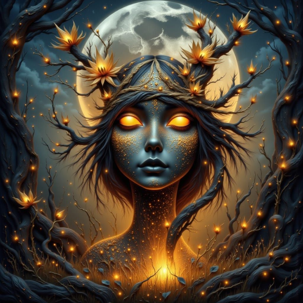 Ethereal Apparition Under a Lunar Glow