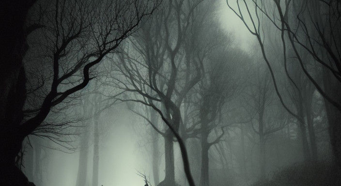 Dark Louisiana Plantation Mansion Under Twilight