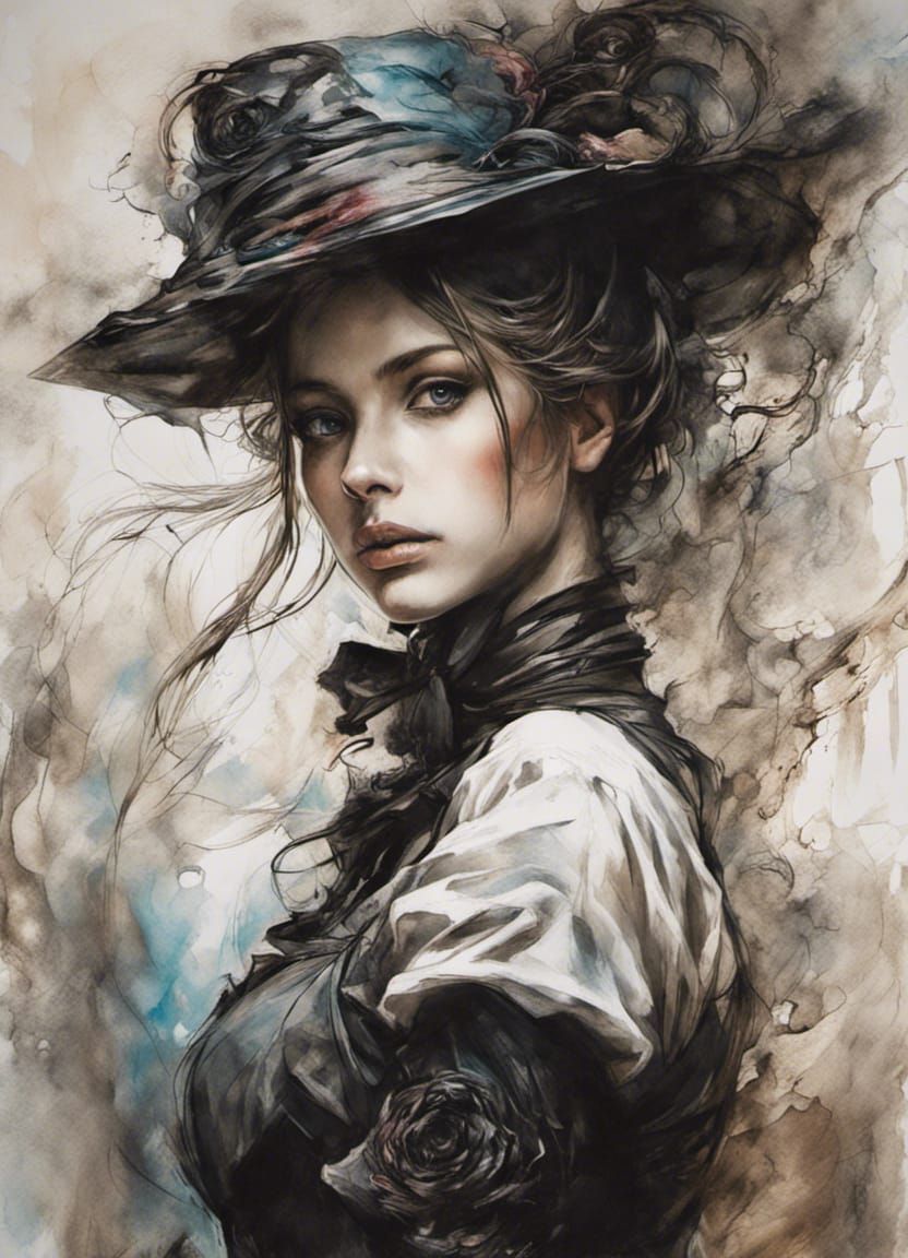 Chambermaid Portrait in Graffiti Art Style