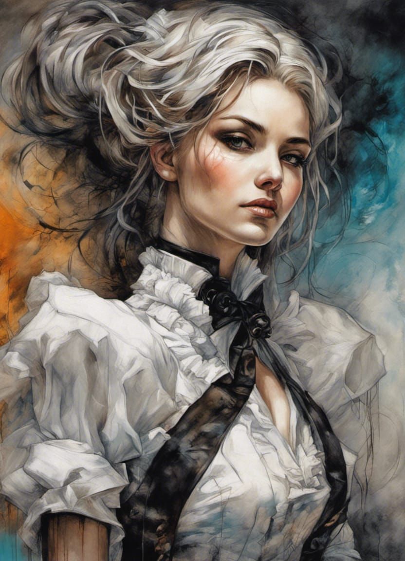 Chambermaid Portrait in Graffiti Art Style