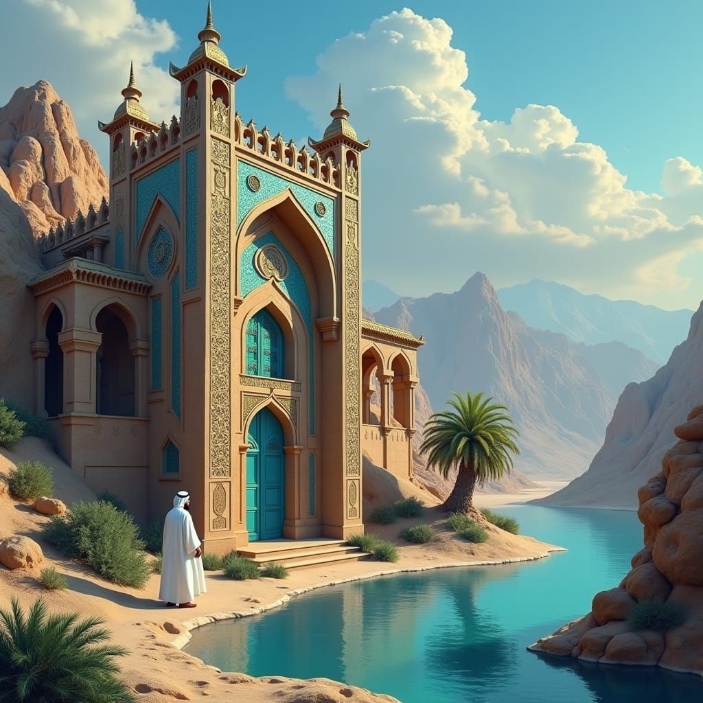 Elegant Middle Eastern Gentleman in Desert Sunset