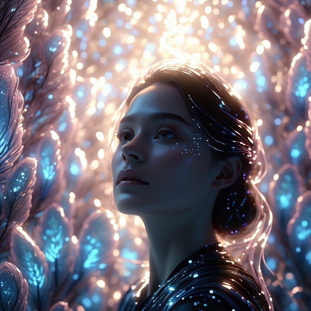 Ethereal Goddess in Angelic Radiance