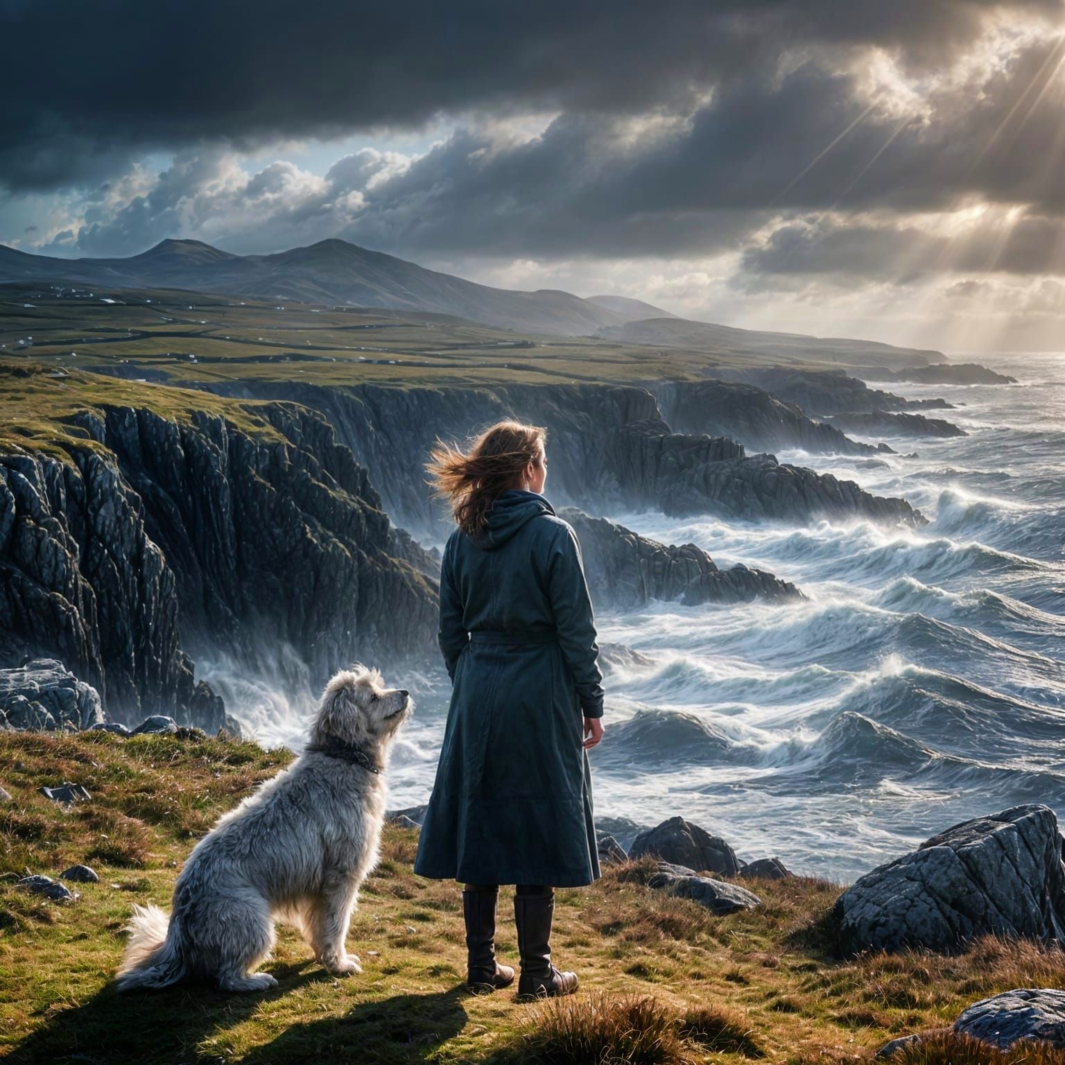 Dramatic Irish Coastline in Hyperdetailed Masterpiece