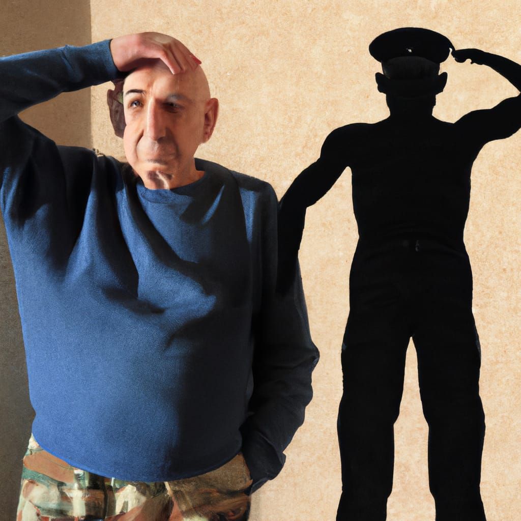 Old Man's Shadow Reveals Youthful Military Past