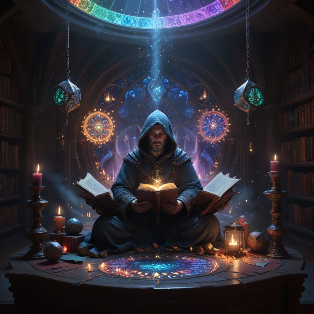 Enchanted Wizard's Sanctum in Vibrant, Cinematic Realism