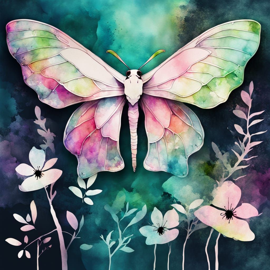 Luna Moth in Pastel Hues
