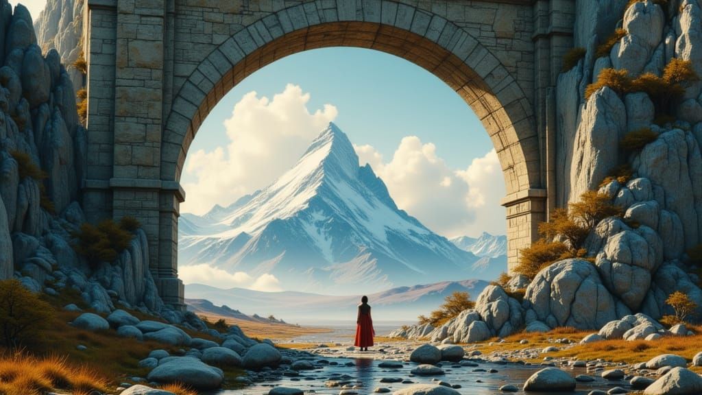 Majestic Mountain Range Under Dramatic Sky