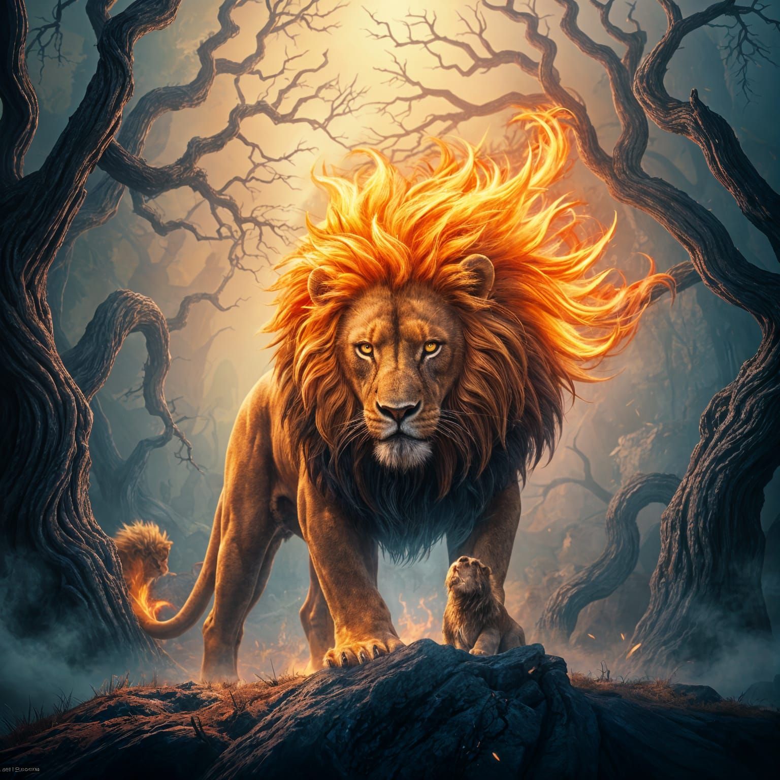 Electric Lion: Detailed Fantasy Concept Art