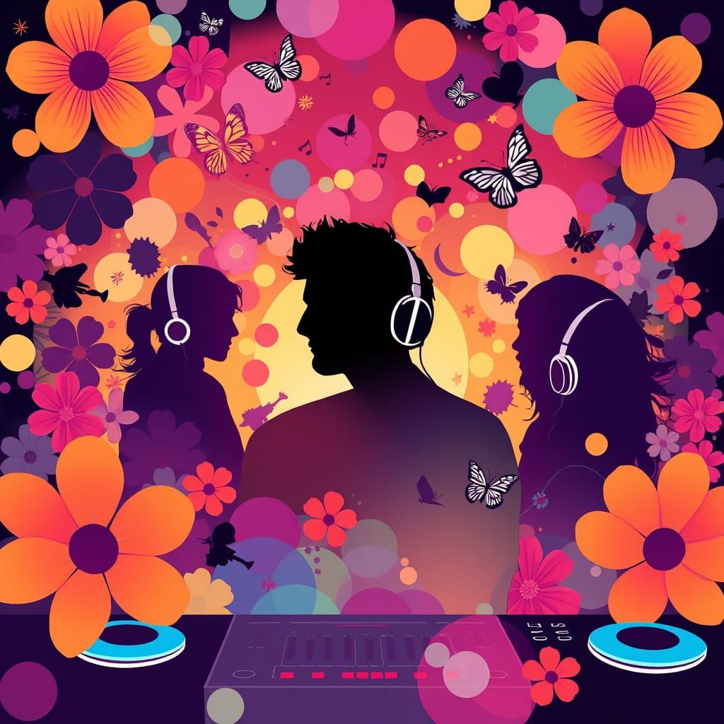 Vibrant Silhouettes in Abstract Flower Patterns