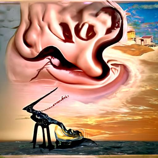 Surreal Melting Clock, Salvador Dali Style