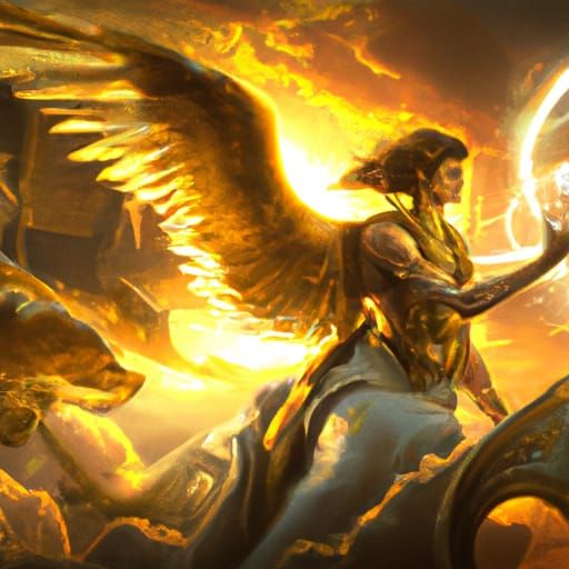 Winged God Eros with Golden Herald