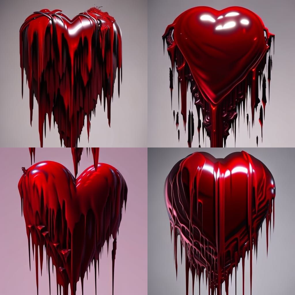 Bloody Heart Drips: Hyperrealistic Dark Fantasy Art