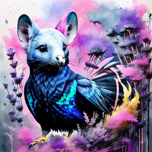 Hybrid Animal Fusion with Opal and Pastel Accents