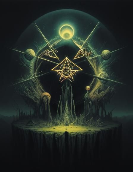 Surreal Dystopian Hellscape in Abstract Realism