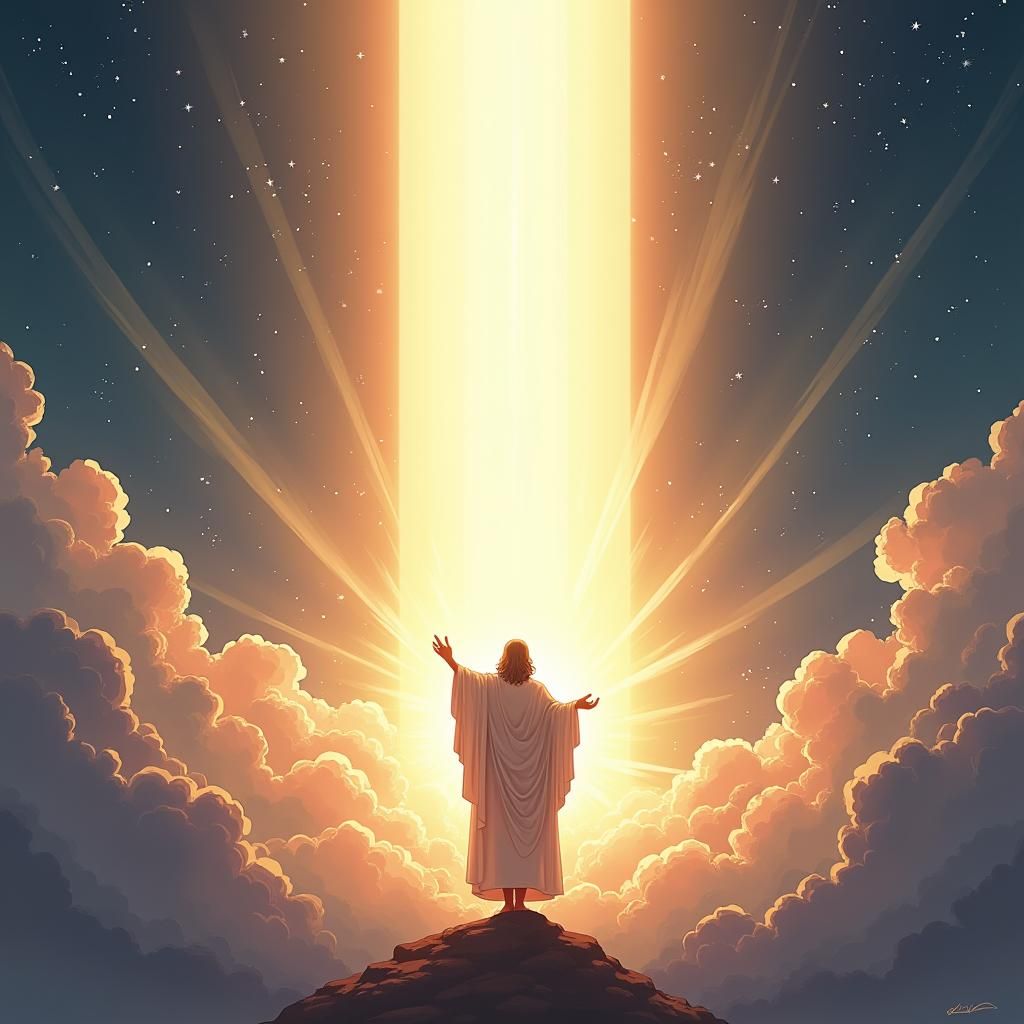 First Day of Creation in Anime Style