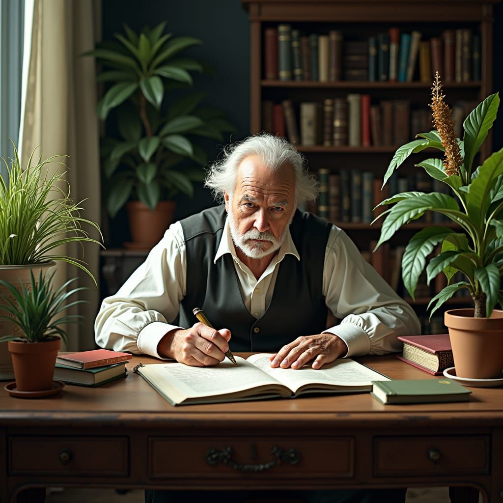 Carl von Linne Writing About Plant Taxonomy