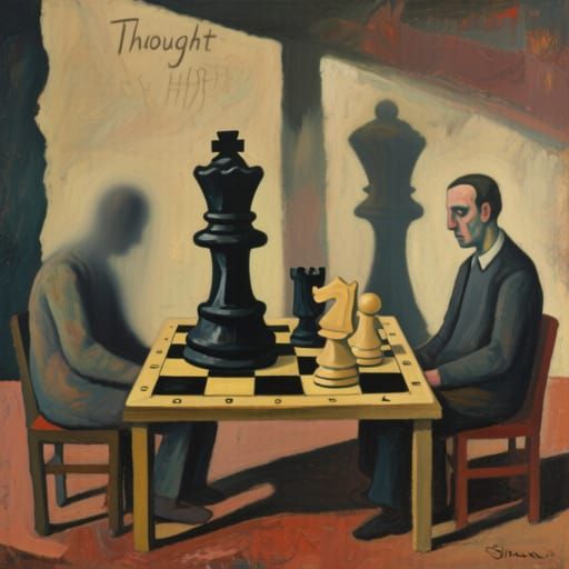 Surrealist Chess Game: Existential Unease