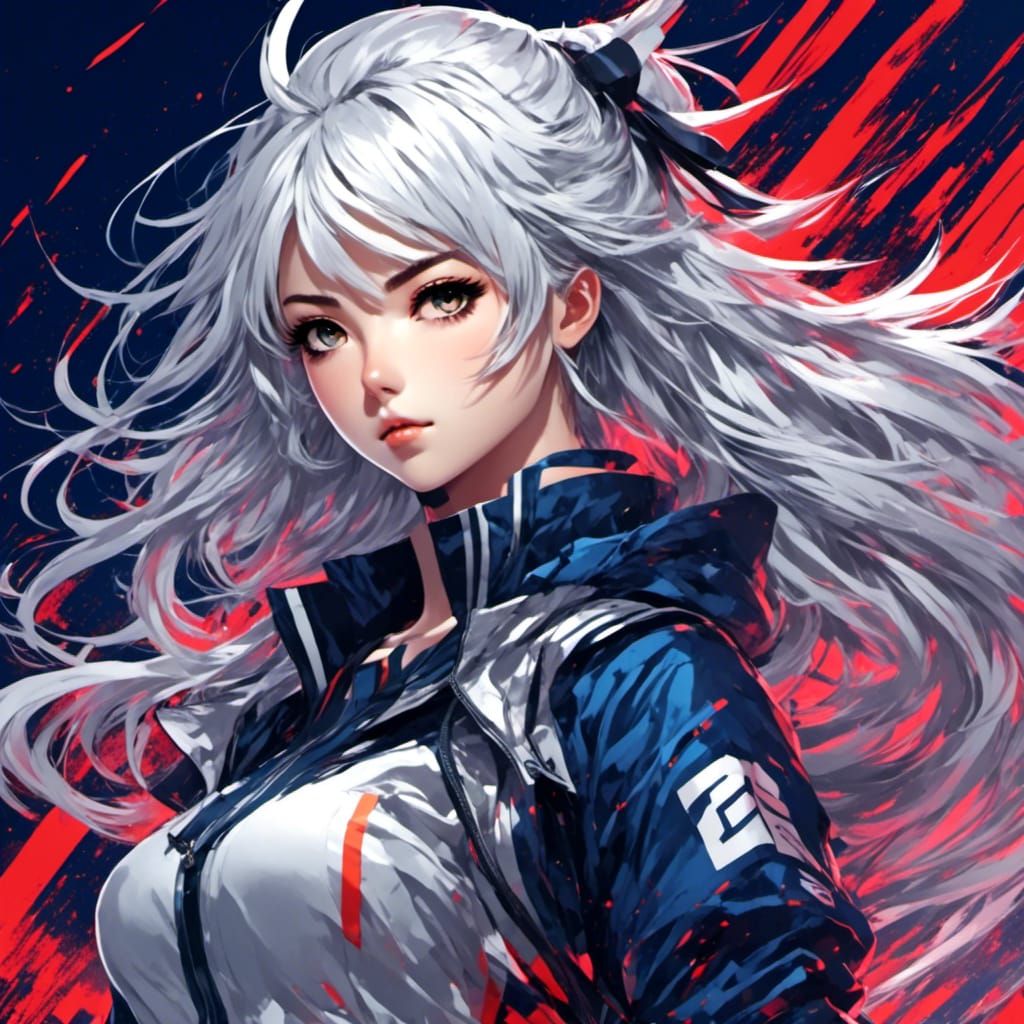 Anime Soccer Player Portrait with Splatter Background