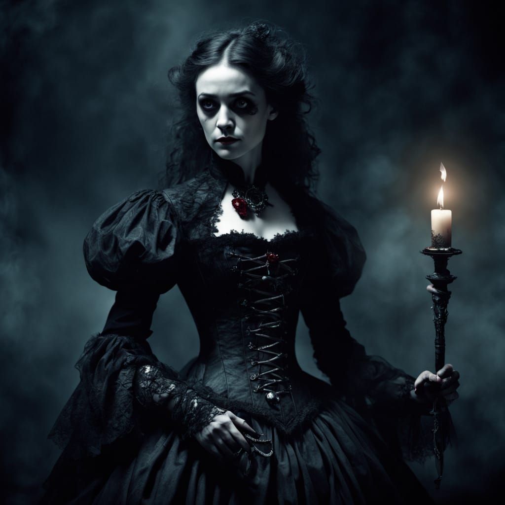 Gothic Baroque Pirate Assassin with Jeweled Dagger