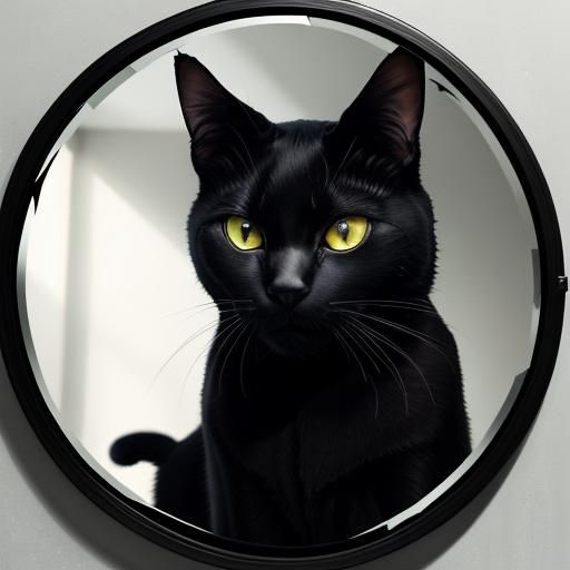 Frightened Black Cat on Friday the 13th