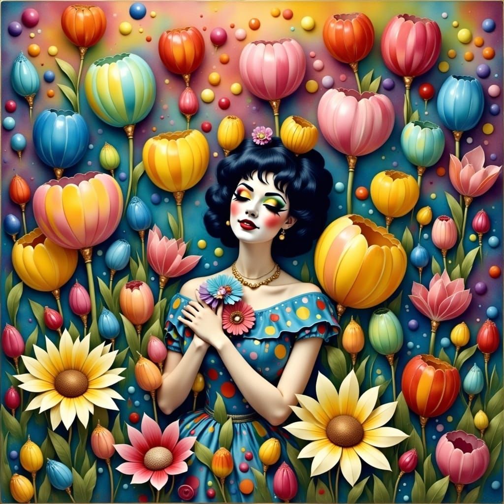 Colorful Carnival Clown Surreal Dreamscape