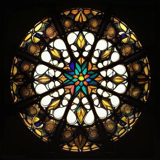 Vibrant Stained Glass Optical Illusion Design