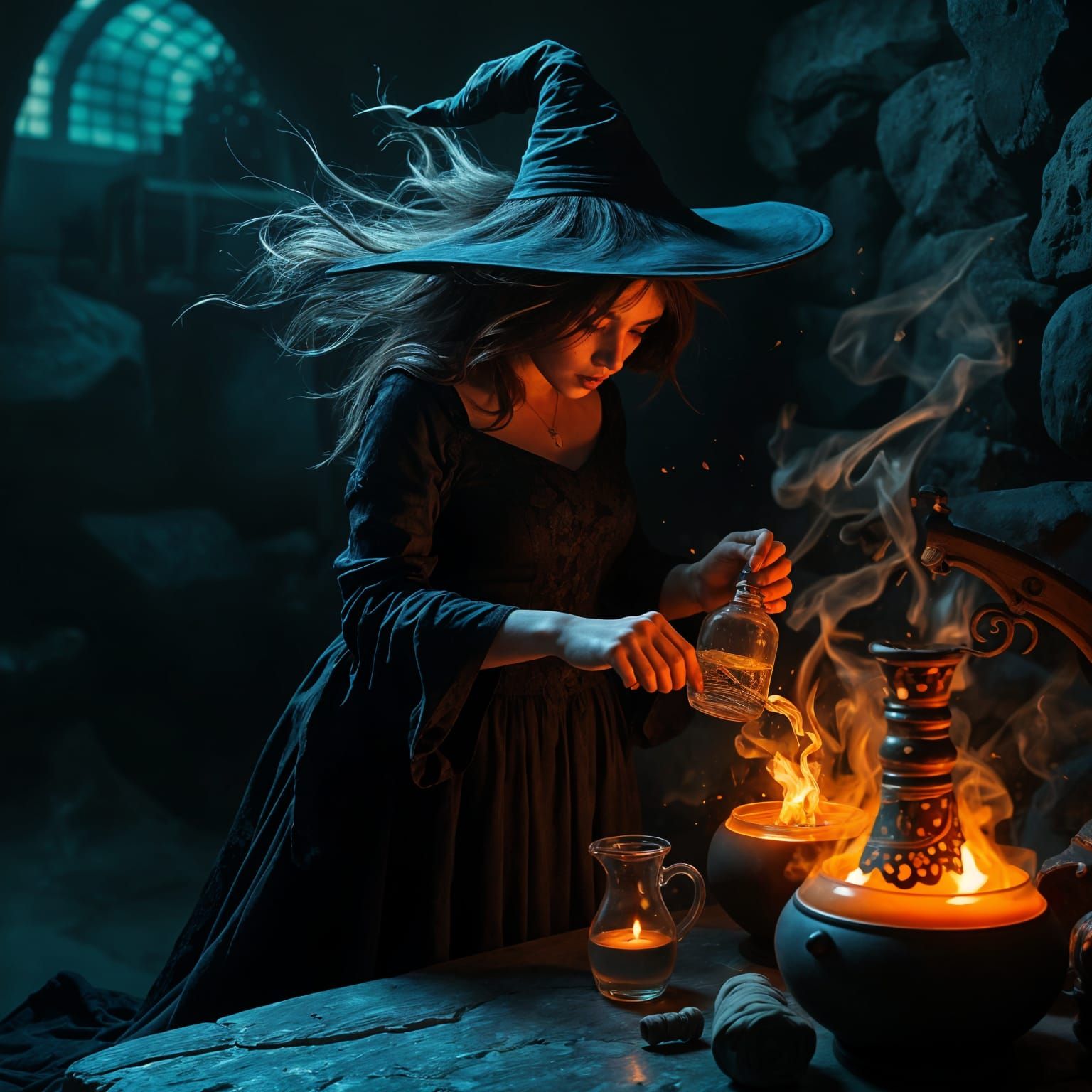 Mystical Potion Concoction in Hyperrealistic Art