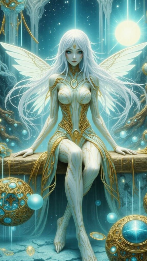 Alien Princess Portrait in Ethereal Fantasy Art Style