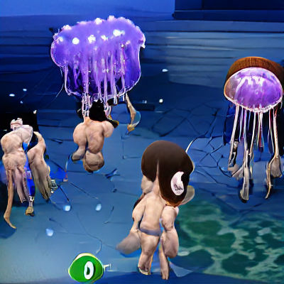 Bioluminescent Jellyfish Dance in the Deep Sea