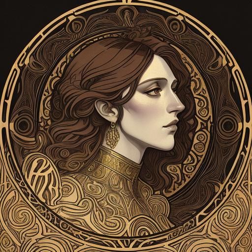 Art Nouveau Giant Woman Behind Circus Poster