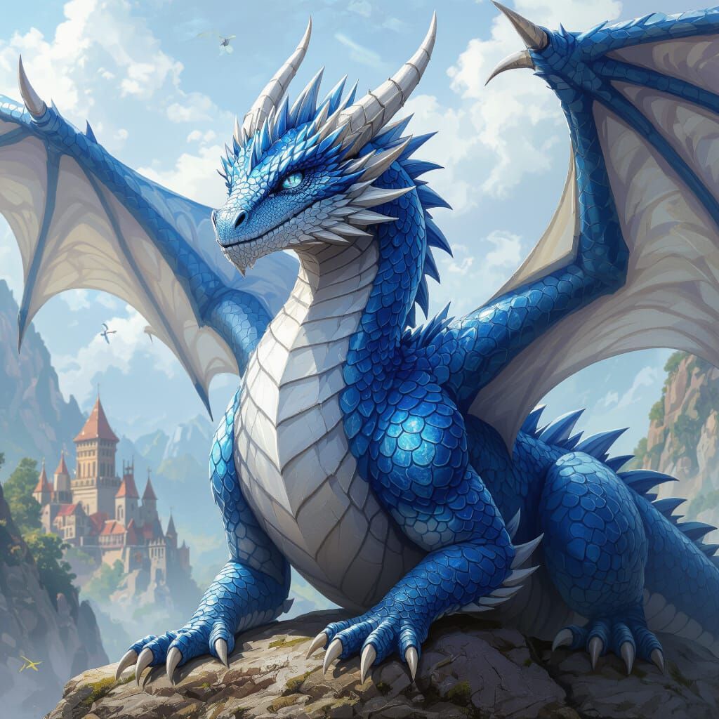 Saphira the Dragon in Epic Fantasy Digital Painting