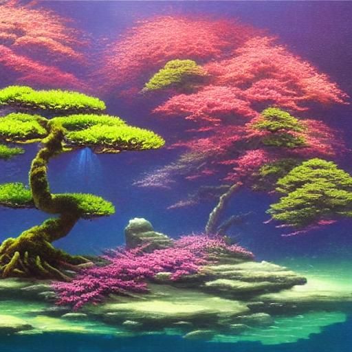 Underwater Bonsai Tree in Ethereal Fantasy
