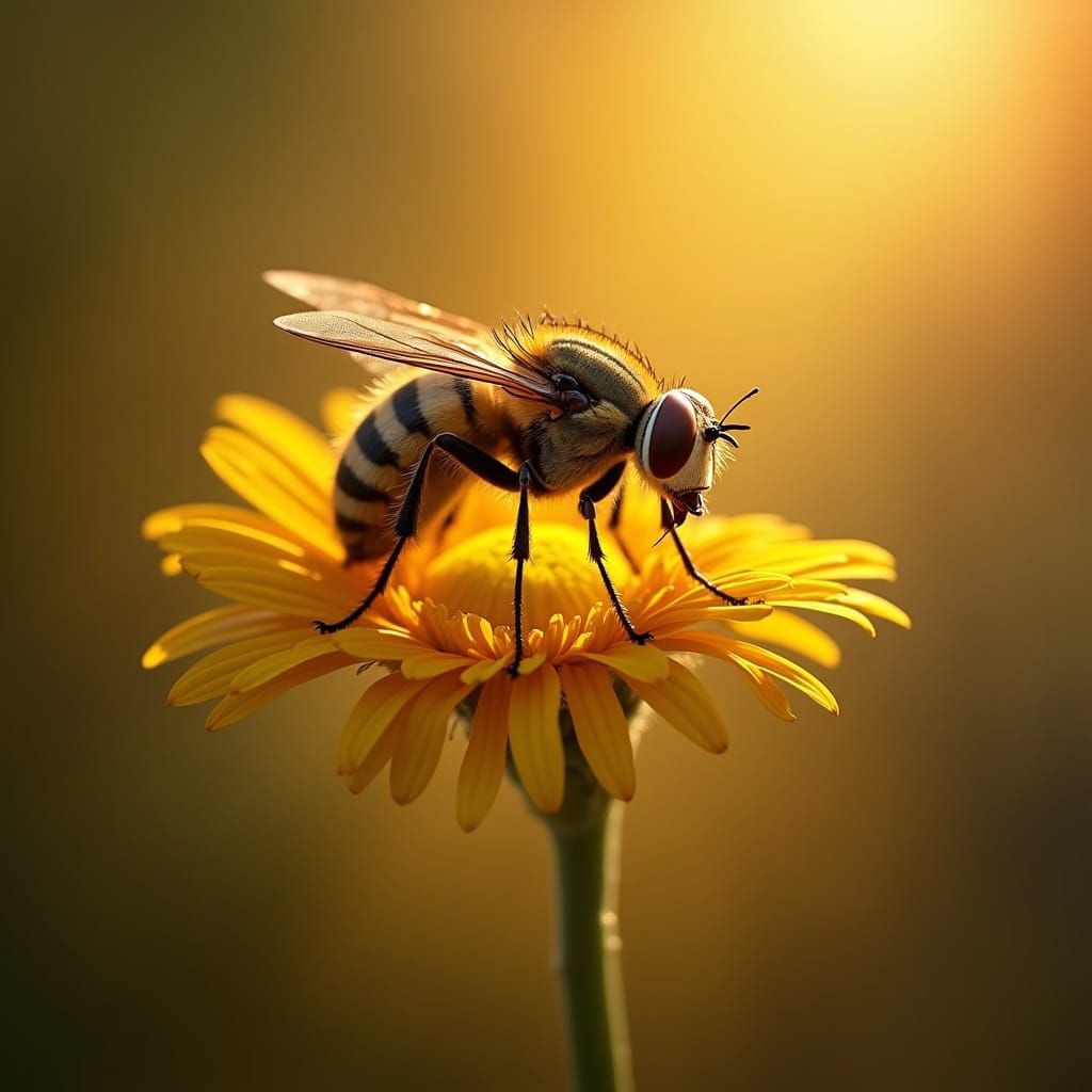 Surreal Toadstools on Golden Cube Still Life
