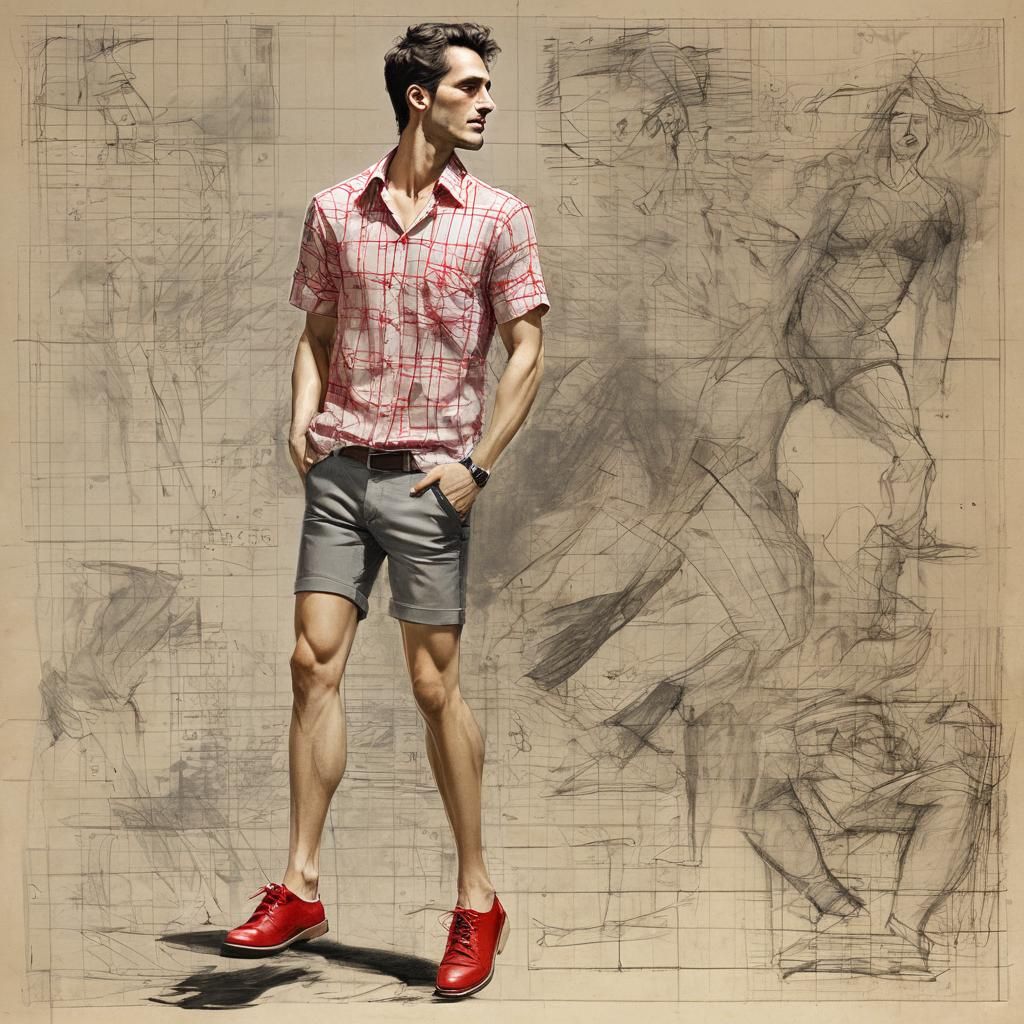 Man Enjoying Summer in Comic Style