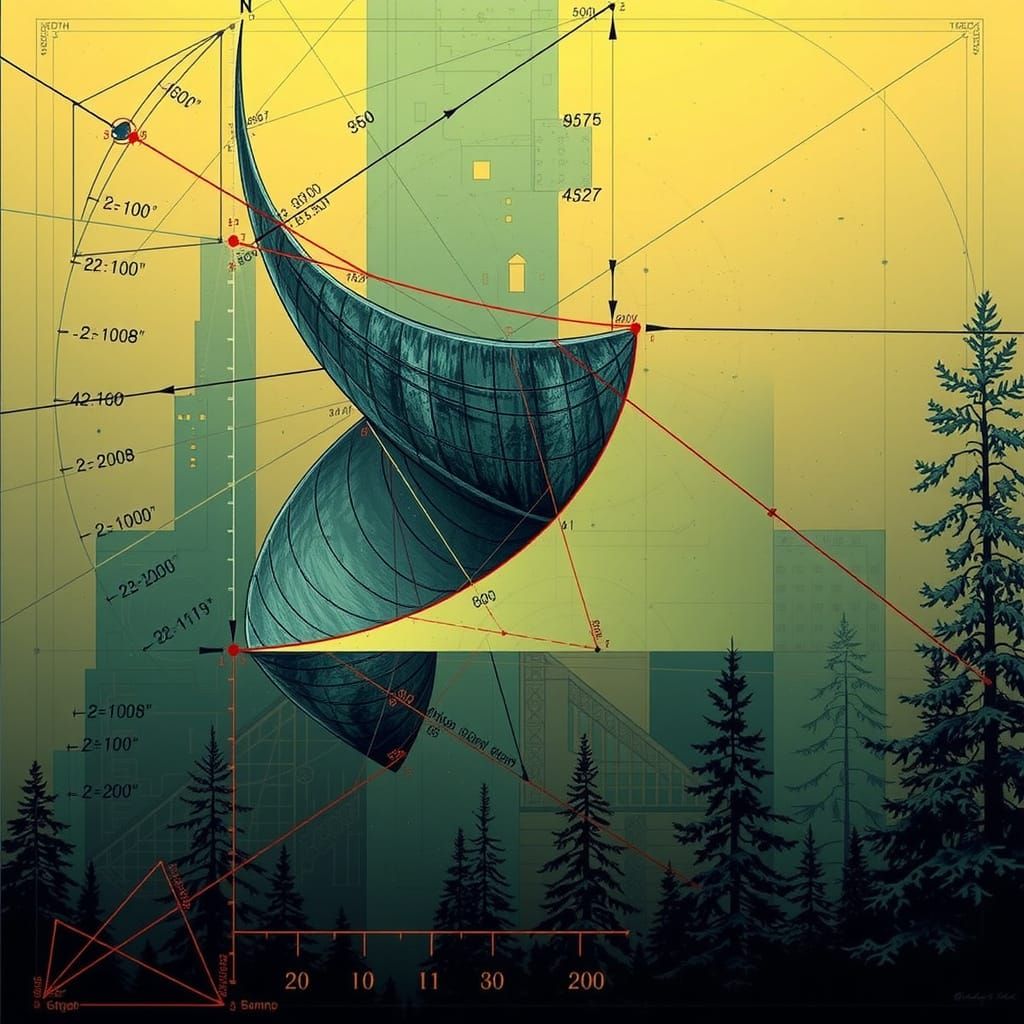 Abstract Mathematical Curves and Spirals in Digital Art