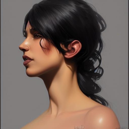 Hyperdetailed Portrait of a Rosy Black Lady