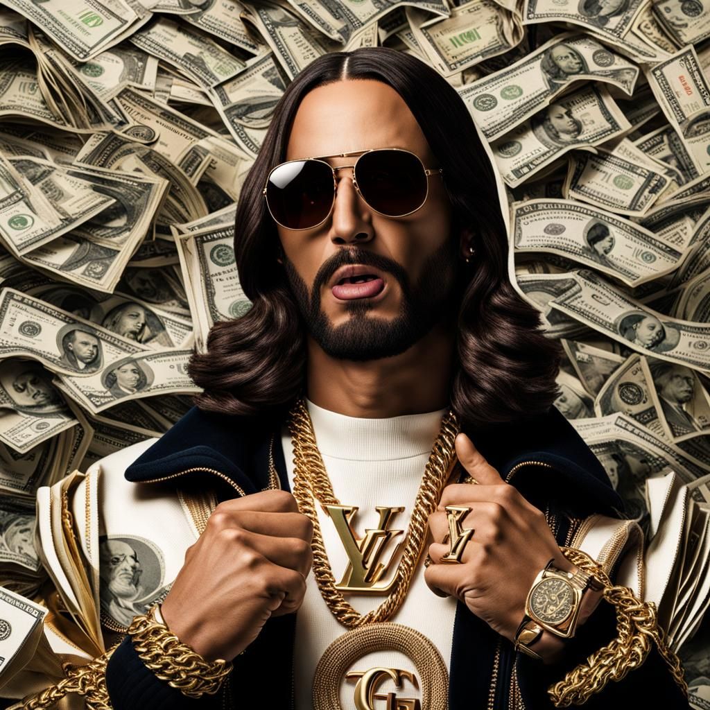 Contemporary Jesus Portrait with Grillz in 4K