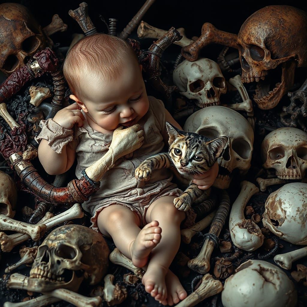 Cake Autopsy Baby Feast: Biomechanical Horror Scene