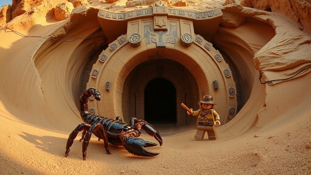 LEGO Indiana Jones Fights Giant Scorpion at Egyptian Tomb En...