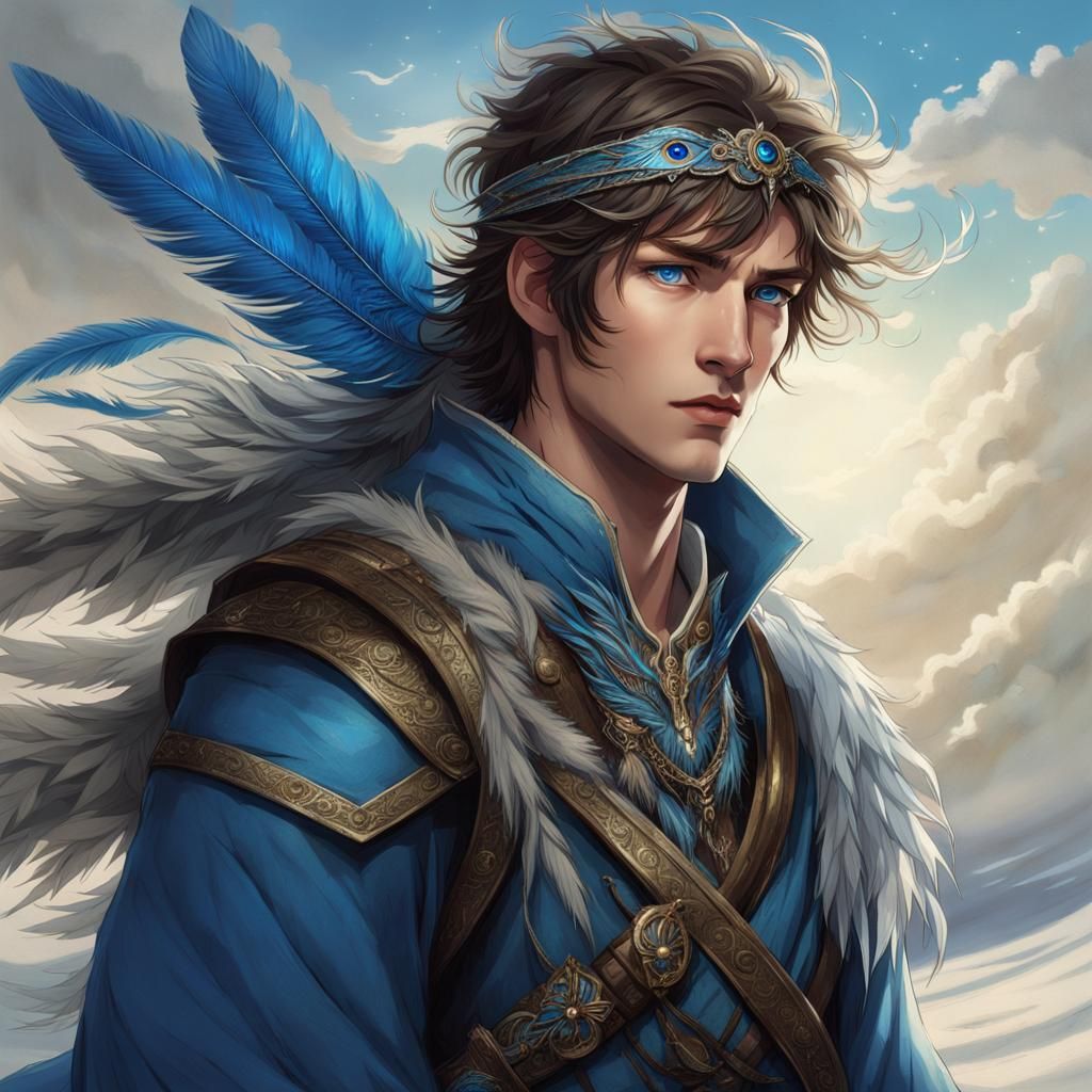 Fantasy prince in blue