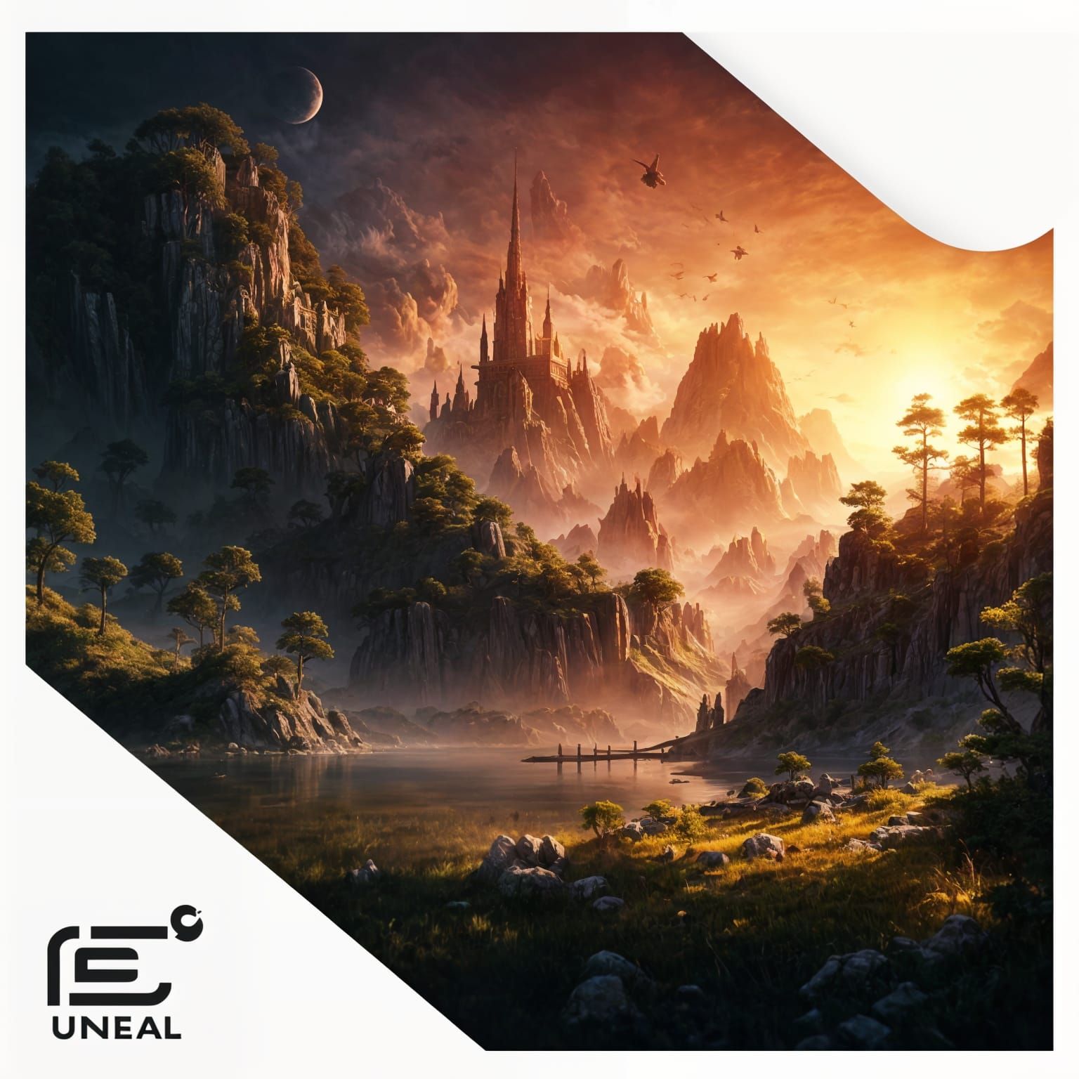 Fantastical Morning: Detailed Matte Painting in Deep Color