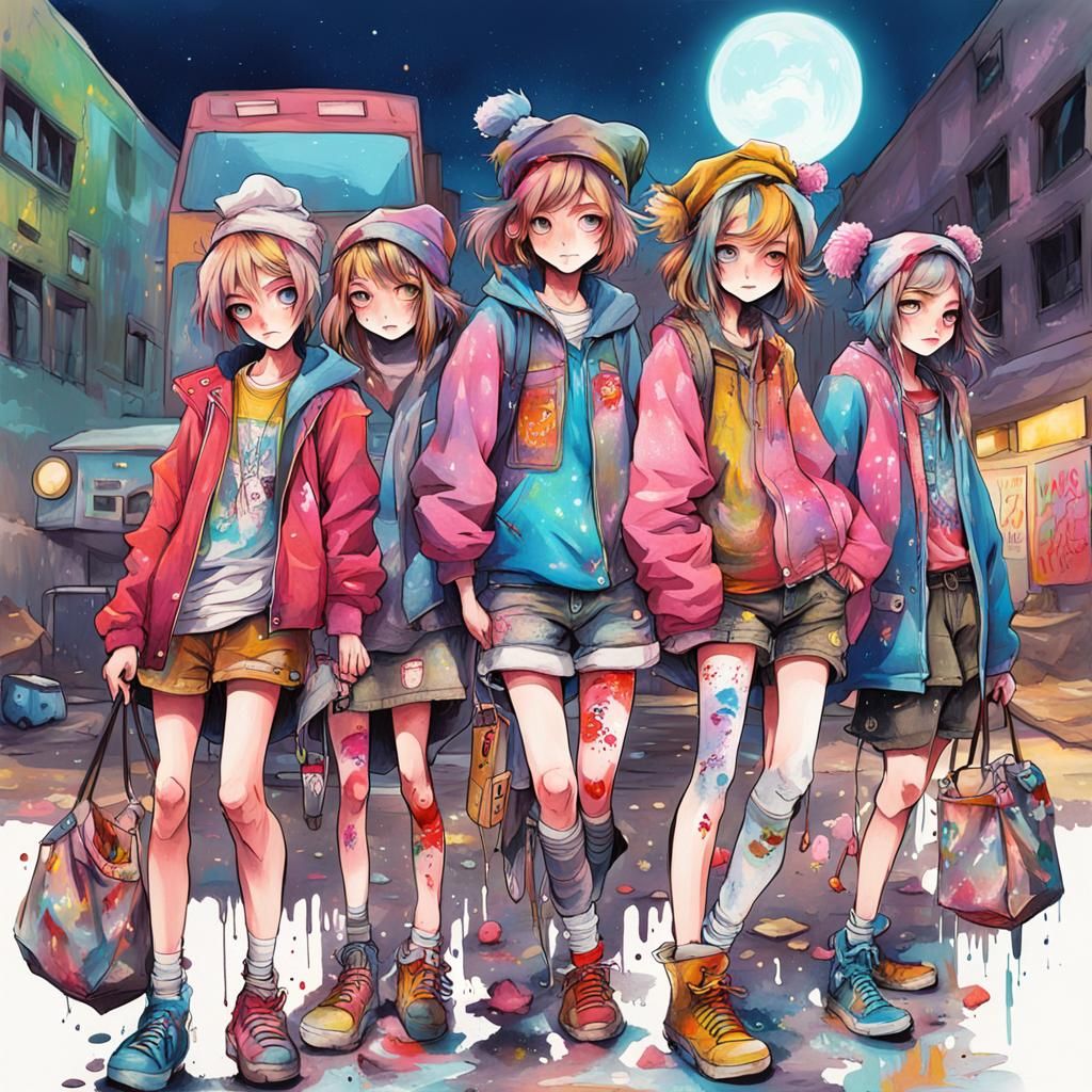 Graffiti Art: Hobo Magical Girls in Street Style